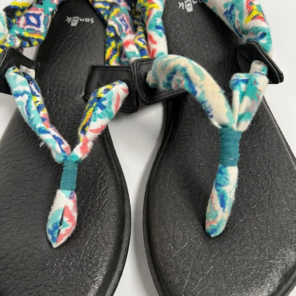Sanuk‎ Sandals Yoga Sling Mat Size 8 Thong Fabric Flip Flop Flats